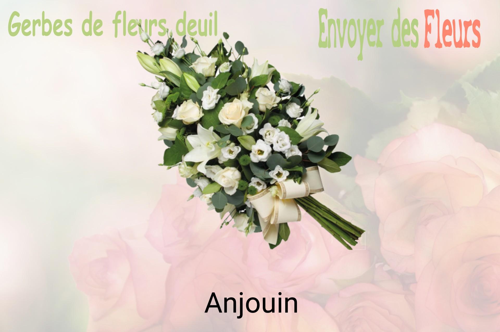 Gerbe de fleurs de deuil livrée à Anjouin